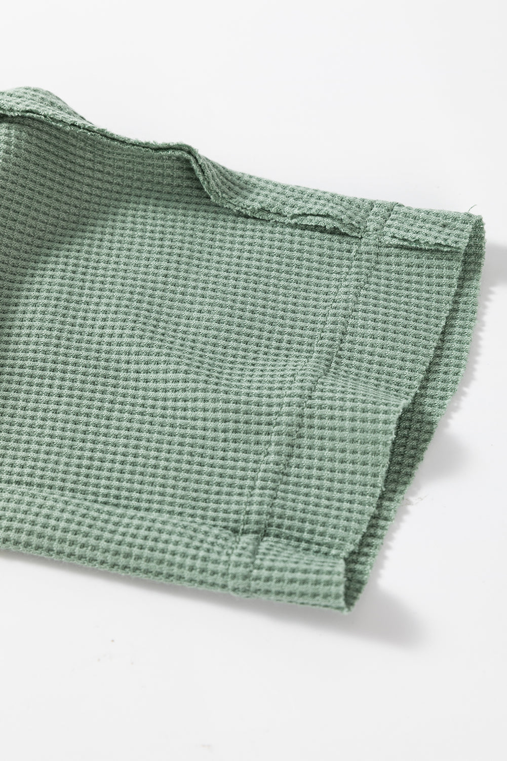 Pink Waffle Long Sleeve Collared Half Button Relaxed Fit Top